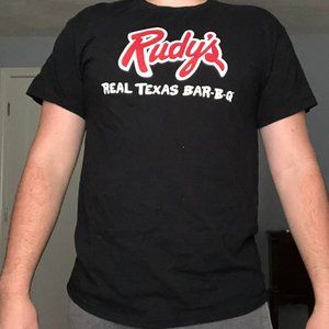 Rudy’s Texas Red Black Graphic T size L